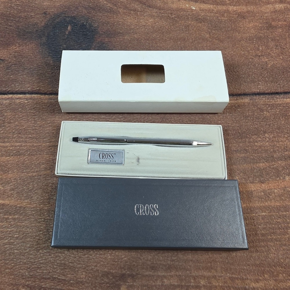 Cross Century 3502 Ballpoint Pen Mens Womens OS Silver Excellent Chrome Vintage
